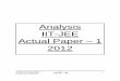 Analysis IIT-JEE Actual Paper – 1 2012media.careerlauncher.com.s3.amazonaws.com/iit/1.pdf.pdf · IIT-JEE 2012 / Actual Paper / Questions and Solutions... 9 IIT-JEE Test Prep SECTION