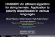 HASKER: An efficient algorithm for string kernels. Application to ... · Marius Popescu1, Cristian Grozea2, Radu Tudor Ionescu1; raducu.ionescu@gmail.com 1Department of Computer Science,