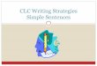 CLC Writing Strategiesmrsboarts.weebly.com/uploads/4/1/7/6/41763329/simple_sentences_ppt.pdfSentence Writing Strategy Pick a formula Explore words to fit the formula Note the words