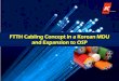 FTTH Cabling Concept in a Korean MDU and Expansion to OSP · • GE-PON FTTH service available! • Considerations –Min. 2~3dB margin should be secured –Fiber loss is not a major