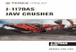 R J-1170AS JAW CRUSHER - TransDiesel Ltd Finlay Jaw crusher J1170AS Brochure.pdf · The J-1170AS jaw crusher provides the flexibility of a crushing and screening plant on one machine