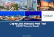 CapitaLand Malaysia Mall Trustcapitamallsmalaysia.listedcompany.com/newsroom/... · 8 CapitaLand Malaysia Mall Trust 3Q 2017 Financial Results 25 October 2017 Distribution Statement
