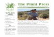 The Plant Press - Arizona Native Plant SocietyThe Plant Press THE ARIZONA NATIVE PLANT SOCIETY Volume 36, Number 1 Fall 2012 In this Issue: Plant Atlas Project of Arizona 1-3 A Partnership