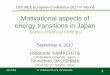 Motivational aspects of energy transitions in Japan · 2017/9/6 H. YAMASHITA & S. OKUSHIMA 1 15th IAEE European Conference 2017 in Vienna Motivational aspects of energy transitions