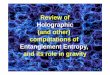 Review of Holographic (and other) computations of ...qpt.physics.harvard.edu/simons/Myers.pdfHolographic (and other) computations of Review of Entanglement Entropy, and its role in