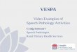 VESPA: Video Examples of Speech Pathology Activities · Small Facility / Multi-Purpose Service for his innovative VESRA- Video Examples of Speech Pathology Activities project. providing