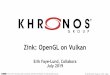 Zink: OpenGL on Vulkan - khronos.org · - Zink is a Gallium driver in Mesa, that output Vulkan commands - Includes a NIR to SPIR-V compiler - This means we can get a full OpenGL to