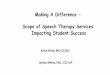 Making A Difference - Scope of Speech Therapy Services ... · Scope of Speech Therapy Services Impacting Student Success Karyn Kilroy, MS,CCC/SLP ... –a balance across workload