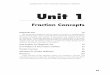 Unit 1Unit 1 Fraction Concepts Diagnostic Test 36 The 24-question Diagnostic Test for Fraction Concepts, in multiple-choice format, consists of four parts: (1) introduction to fractions