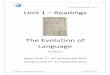 The Evolution of Language Unit 1 Readingsblog.canacad.ac.jp/wpmu/kiaora/files/2015/05/LL-lang... · 2015-05-14 · The Evolution of Language – Unit 1 DP English A Language and Literature