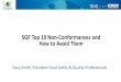 SQF Top 10 Non-Conformances and How to Avoid Them · 2018-11-09 · unannounced audit in their initial 3 year cycle since the implementation of unannounced audits by SQF in 2015 •Roughly
