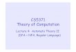 CS5371 Theory of Computation - 國立清華大學wkhon/toc07-lectures/lecture4.pdfCS5371 Theory of Computation Lecture 4: Automata Theory II (DFA = NFA, Regular Language) •Give a