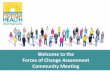 Welcome to the Forces of Change Assessment Community …...Improvement Plan Community Investments Improved Health Outcomes ? Tax-Exempt Hospitals CHNA HDs/FQHCs/ Community Agencies