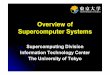 Overview of Supercomputer Systems - 東京大学nkl.cc.u-tokyo.ac.jp/16e/03-MPI/ITC.pdfaccess our supercomputer systems. • Since FY.2008, we started services for industry –supports