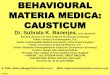 BEHAVIOURAL MATERIA MEDICA: CAUSTICUM · 2018-05-23 · Raw injured mind CAUSTICUM sad, hopeless Mental Pessimistic Fear: that something bad will happen, mental dullness & forgetfulness