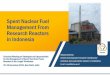 Spent Nuclear Fuel Management From Research Reactors on Strategies... · Spent Nuclear Fuel Management From Research Reactors in Indonesia IRWAN SANTOSO CENTER FOR RADIOACTIVE WASTE