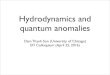 Hydrodynamics and quantum anomalieshep.uchicago.edu/seminars/semspr2016/efi2016.pdfapplied it to the explanation of the Lamb shift in the hydrogen atom .and the anomalolls magnetic