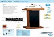 Orator Floor Lectern MODEL #800X sound Sept 3.pdf · • Two Microphones: one Handheld (9’ cable) and one Tie-Clip/Lavaliere (10’ cable) • Flexible gooseneck arm and digital