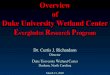 Overview of Duke University Wetland Center verglades ... · Overview of Duke University Wetland Center Everglades Research Program Dr. Curtis J. Richardson Director Duke University