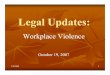 workplace violence oct07.ppt - Lehigh UniversityI.What is Workplace Violence? What is Workplace Violence?! NIOSH* definition: any physical assault, threatenin gg, behavior , or verbal