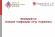 Introduction of Research Postgraduate (RPg) …...Courses and Training Required Course/Training • RWTS510 Academic Writing and Research Methodology across Disciplines (for all RPg
