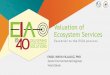 Valuation of FR Ecosystem Services · 2018-11-15 · MAYA VILLALUZ, PHD Senior Environmental Engineer World Bank. 1.Identification and recognition –qualitative listing of services