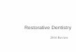 Restorative Dentistry...• No bevels on occlusal margins • Bevel F & L of proximal box • significantly reduces marginal leakage • improves access to enamel rod ends • improves