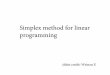Lecture 6 Simplex method for linear programmingxhx/courses/CS206/linear_programming/simplex.pdfExamples and standard form Fundamental theorem Simplex algorithm Simplex method I Simplex