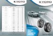Product Catalogue - Kyoto Jap · 2019-03-20 · Product Catalogue SUV, 4x4, UHP & Passenger Car (PCR) Tires Kyoto Japan Size Range Inch Series Tire Family Size Speed & Load Indices