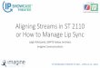 Aligning Streams in ST 2110 or How to Manage Lip Sync · CURATED BY IP SHOWCASE THEATER AT NAB – APRIL 8-11, 2019 Aligning Streams in ST 2110 or How to Manage Lip Sync Leigh Whitcomb,