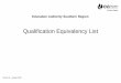 Qualification Equivalency List - Education Authority · 2018-11-05 · Explanatory Notes and Guidance on the list’s use . This is the fifth version of the Education Authority Southern