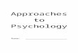 sdcpsychology.weebly.com · Web viewApproaches to Psychology Name: _____ N.B. This booklet should be used to summarise your understanding of each approach. It does not contain everything