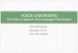 VOICE DISORDERS The Role of Speech and Language …Neurogenic Voice disorders include: Flaccid Dysarthria due to vocal fold paralysis, myasthenia gravis, or Guillain-Barre, Unilateral