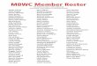 MBWC Member Roster · MBWC Member Roster Phyllis Achuff Joyce Adolph Bonnie Allbaugh Janet Backer Diane Bouche Peggy Bradshaw Mary Bradstreet Nancy Ryan Brevick Mary Browne