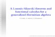 A Loomis-Sikorski theorem and functional calculus for a … · 2017-07-10 · A Loomis-Sikorski theorem and functional calculus for a generalized Hermitian algebra axioms 5,6,7,8