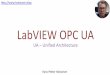 LabVIEW OPC UA - halvorsen.bloghalvorsen.blog/documents/technology/resources/resources/opc/LabVIEW OPC UA Video.pdfThe LabVIEW OPC UA Toolkit contains the OPC UA API that was formerly