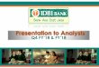 Q4 FY’18 & FY’18 - IDBI Bank · 6 Risk Weighted Assets ` in Crore RWA reduced by 18% over March 17. Credit RWA reduced to 91% of Advances Mar-17 Jun-17 Sep 17 Dec-17 Mar -18 Credit