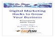 Digital Marketing Hacks to Grow Your BusinessDigital Marketing Hacks to Grow Your Business Presented by Jamie Turner Tuesday, May 7 10:15 a.m. – 11:30 a.m. Sponsored by