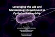 Leveraging the Lab and Microbiology Department to Optimize ... · Report (CASR). • Discuss how the clinical microbiology ... using both meningitis and nonmeningitis breakpoints;