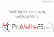Proofs Higher Level Leaving Certificate Maths · Leaving Certificate Higher Level Theorem 11 If three parallel lines cut off equal segments on some transversal line, then they will