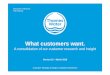 What customers want....• Our Final Business Plan Acceptability Testing survey of 2,248 customers to test customer acceptance of our revised Bu siness Plan (see p119-120). • Consultation