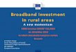 Broadband Investment in rural areasConnectivity Context Fixed internet connection • In 2017, 80% of European households had access to a fast fixed internet connection (NGA) • But