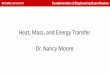 Heat, Mass, and Energy Transfer Dr. Nancy Moore Review 2019... · Fundamentals of Engineering Exam Review Other Disciplines FE Specifications Topic: Heat, Mass, and Energy Transfer