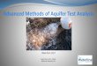 Advanced Methods of Aquifer Analysis · Conceptual Hydrogeological Model (CHM) Well Completion Aquifer Testing Data Collection and Preparation Aquifer Test Analysis and Interpretation