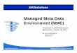 Managed Meta Data Environment (MME)Ford Motor Company GlaxoSmithKline Guidant Harris Bank Harvard Pilgrim HealthCare HP (Hewlett-Packard) Janus Mutual Funds Johnson Controls Key Bank