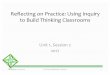 Reflecting on Practice: Using Inquiry to Build Thinking Classroomsprojects.ias.edu/pcmi/hstp/sum2017/morning/rop/week1/... · 2017-07-05 · Cognitive Demand Reflecting on Practice