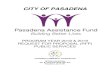 CITY OF PASADENA · The Pasadena Assistance Fund (PAF) is a fund held and invested by the Pasadena Community Foundation (PCF). This fund represents a partnership between the City