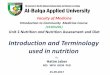 Introduction and Terminology used in nutrition•Introduction and Terminology used in nutrition. •The Nutrients & their Categories. •Nutritional Allowances & Requirements •Spectrum