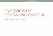 Overview of Operating System - ssjaswal.comssjaswal.com/wp-content/uploads/2015/07/Overview-of-OS.pdf · What is an Operating System? •A program that acts as an intermediary between