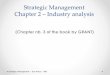 (Chapter nb. 3 of the book by GRANT)...Strategic Management Chapter 2 – Industry analysis (Chapter nb. 3 of the book by GRANT) Strategic Management – Eva Perea - UAO Chapter 2